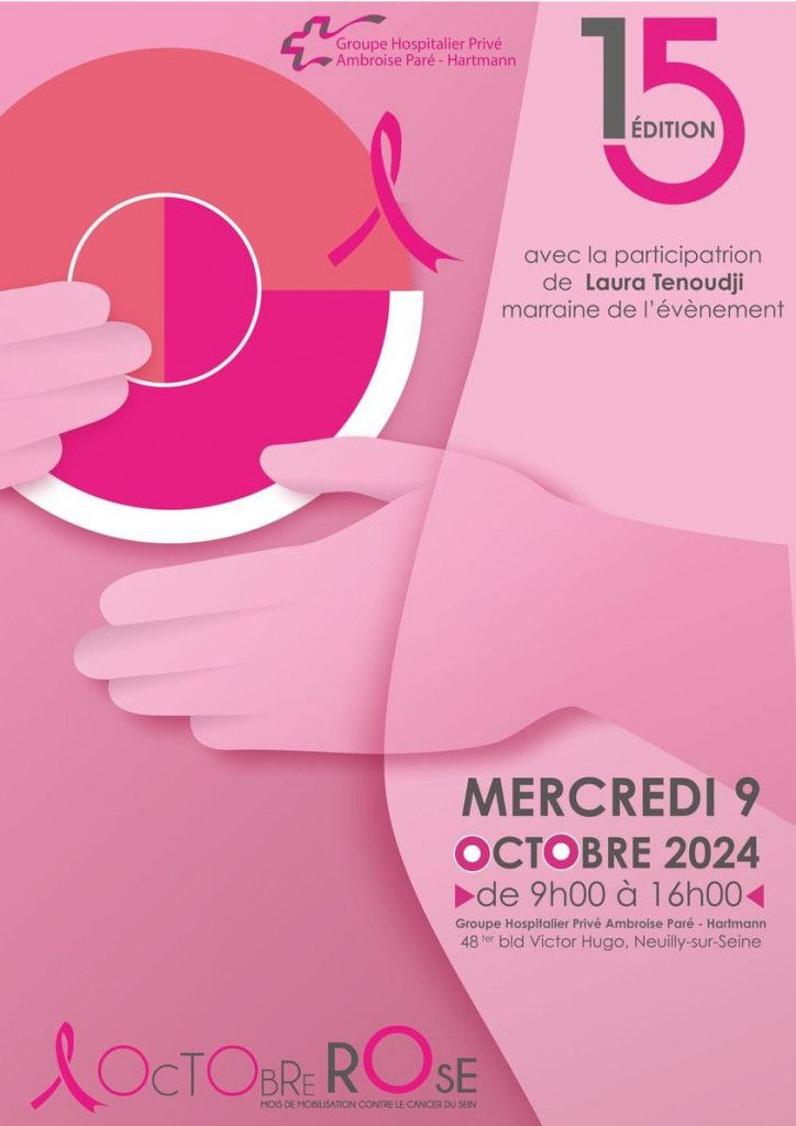 Affiche 1e edition octobre rose 2024 Clinique Ambroise Paré